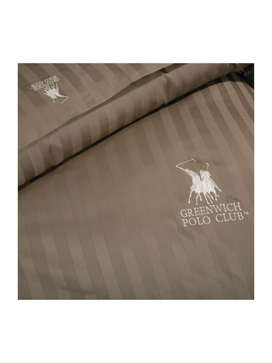 Greenwich Polo Club Bettbezug-Set Baumwollsatin Übergröße mit 2 Kissenbezügen 220x240 2156 Khaki