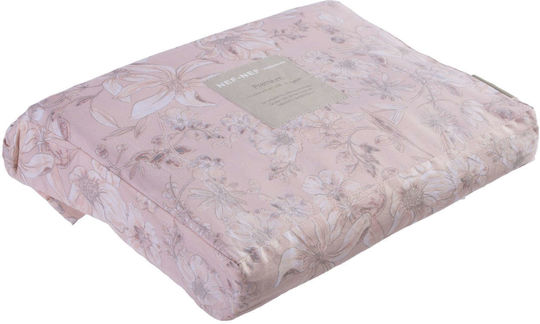 Nef-Nef Homeware Σετ Παπλωματοθήκη Βαμβακερή Υπέρδιπλη με 2 Μαξιλαροθήκες 240x230cm Amanda Peach