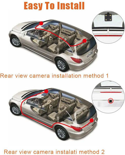 1080P Mirror Car DVR Set with Rear Camera, 4" Display