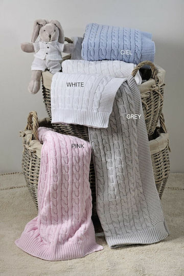 Down Town Home Blanket Cot Reve Knitted Pink 90x150cm