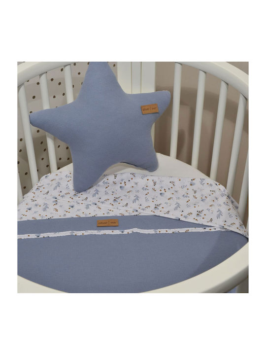Baby Oliver Κουβέρτα Αγκαλιάς & Λίκνου Μπλε 75x95εκ.