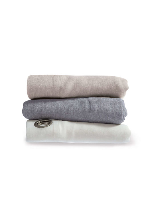 Nef-Nef Homeware Κουρτίνα με Τρουκς Lilla Μπεζ 140x265εκ.