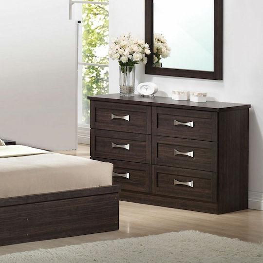 Comoda pentru Dormitor Life Zebrano cu 6 sertare 120x40x76buc