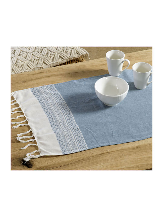 Nef-Nef Homeware Cotton Tablecloth Runner Blue 45x140cm