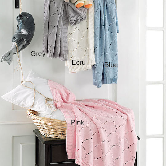 Beauty Home Knitted Nursery Swaddling Blanket Gray 70x90cm 5115 Gray