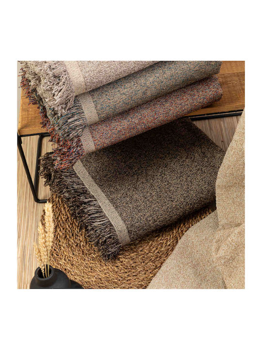 Borea Plexis Ριχτάρι Τριθέσιου Καναπέ Chenille 180x280εκ. Τερακότα