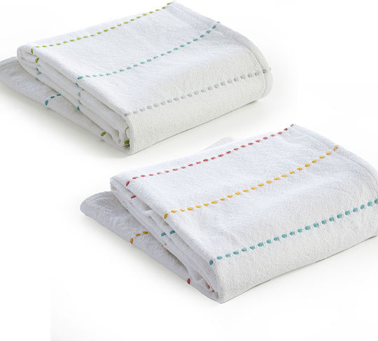 Nef-Nef Homeware Pătură Pătuț Life Line 100% bumbac Albă 110x150cm