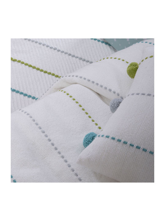 Nef-Nef Homeware Blanket Nursery Swaddling Blankets Life Line Cotton White 80x110cm