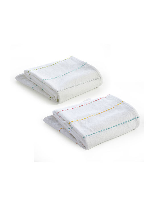 Nef-Nef Homeware Κουβέρτα Κούνιας Life Line Βαμβακερή Λευκή 110x150εκ.