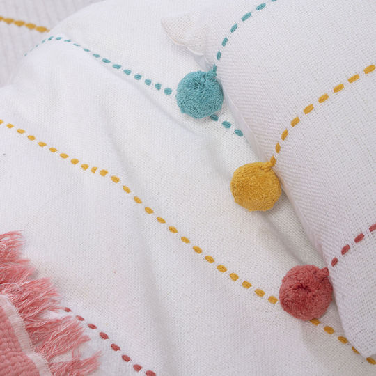 Nef-Nef Homeware Blanket Cot Life Line Cotton White 110x150cm