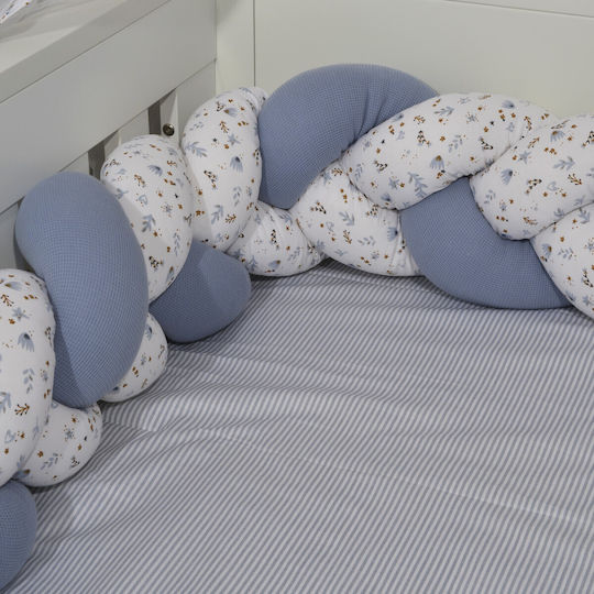Baby Oliver Crib Bumpers Braided Inside Blue 20x200cm