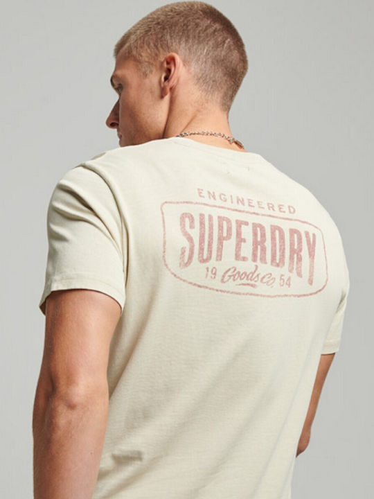 Superdry D1 Ovin Vintage Ανδρικό T-shirt Κοντομάνικο Μπεζ