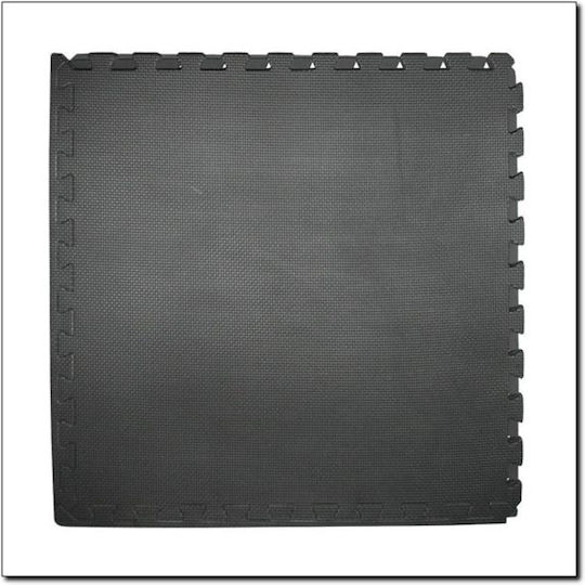 HMS Δάπεδα Παζλ Γυμναστηρίου Μαύρα 60x60x1.2cm 4τμχ