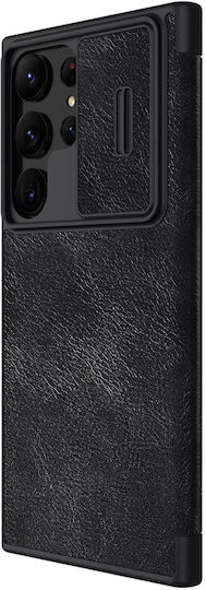 Nillkin Qin Pro Buchen Sie Synthetisches Leder 2mm Schwarz (Galaxy S23 Ultra)