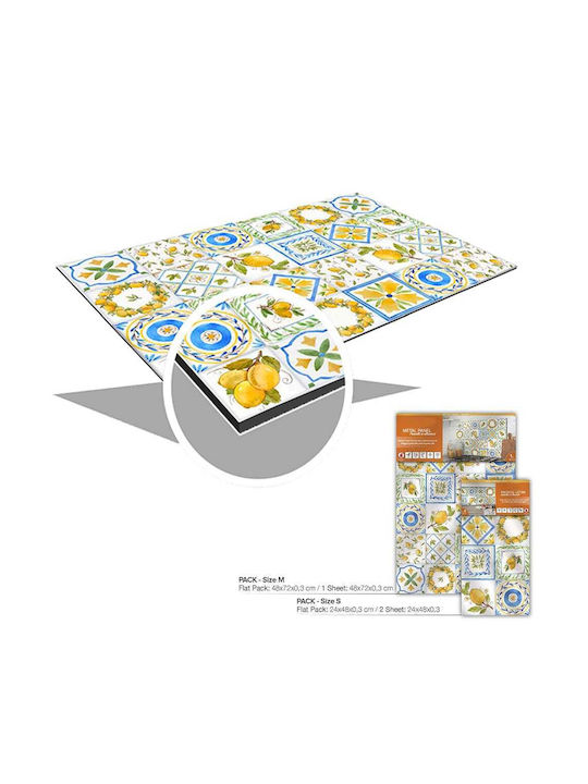 Διακοσμητικό Αυτοκόλλητο Τοίχου Grey Azulejos Multi 1τμχ 72x48εκ. Ango