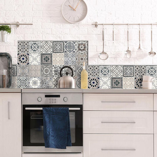 Dekorativer Aufkleber Wand Grey Azulejos Multi 1Stück 72x48cm Ango Dekorativer Aufkleber Wand Grey Azulejos Multi 1Stück 72x48cm Ango