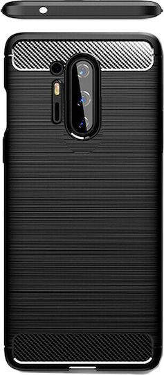 Techsuit Carbon Back Cover Σιλικόνης Μαύρο (OnePlus 8 Pro)