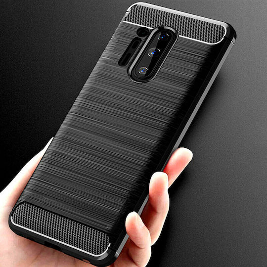 Techsuit Carbon Back Cover Σιλικόνης Μαύρο (OnePlus 8 Pro)