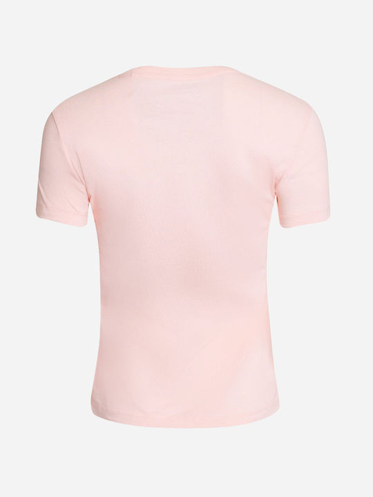 Guess W3GI34I3Z14 Women's Short Sleeve Sport Blouse Light Pink