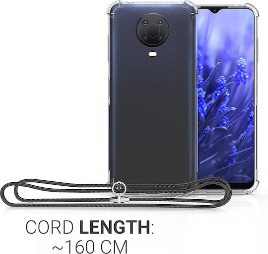 KWmobile Crossbody Back Cover Silicon cu Curea Transparent (Moto G10)