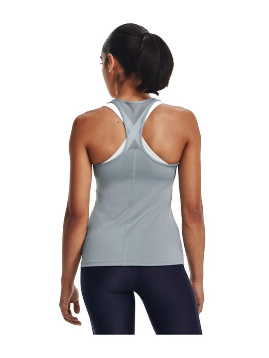 Under Armour HeatGear Racer Women's Athletic Blouse Sleeveless Gray