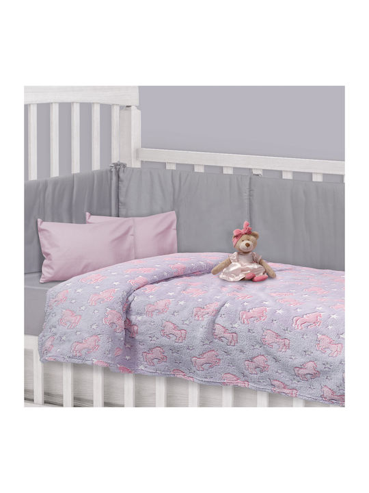 Das Home Κουβέρτα Κούνιας 4833 Fleece Ροζ 110x150εκ.