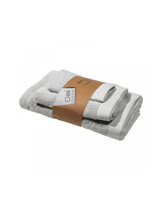 Das Home 3pc Bath Towel Set Light grey Weight 480gr/m²