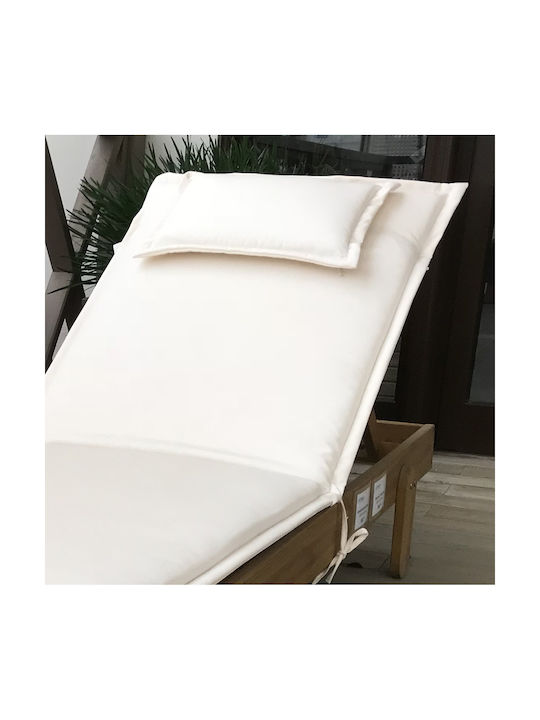 Showood Sunbed Cushion With Backrest White 200x65cm