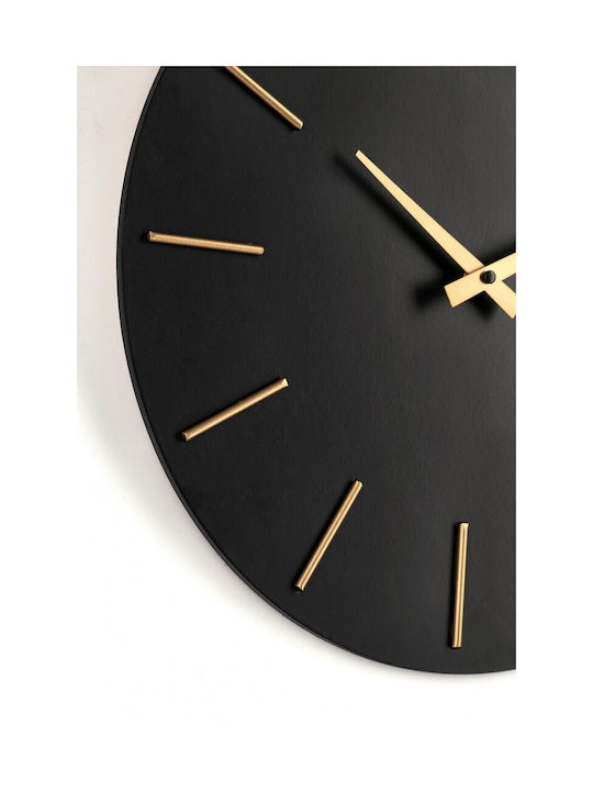 Bizzotto Timeline Wall Clock Wooden Black Ø40cm