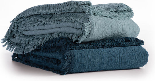 Nef-Nef Homeware Laren Blue Kissenbezug-Set Gesteppt Blue 52x72cm.