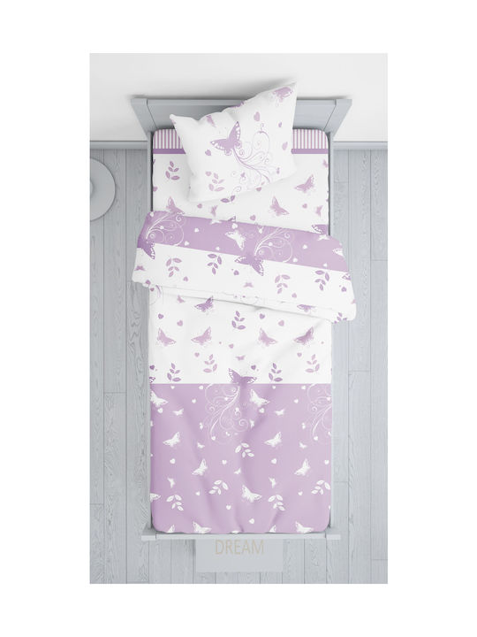 Viopros Βαλέρια Baby Sheets Set Cradle Cotton Lilac 80x100cm 2pcs