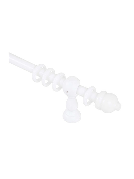 Frans Wooden Curtain Pole Single Φ23mm 120cm White