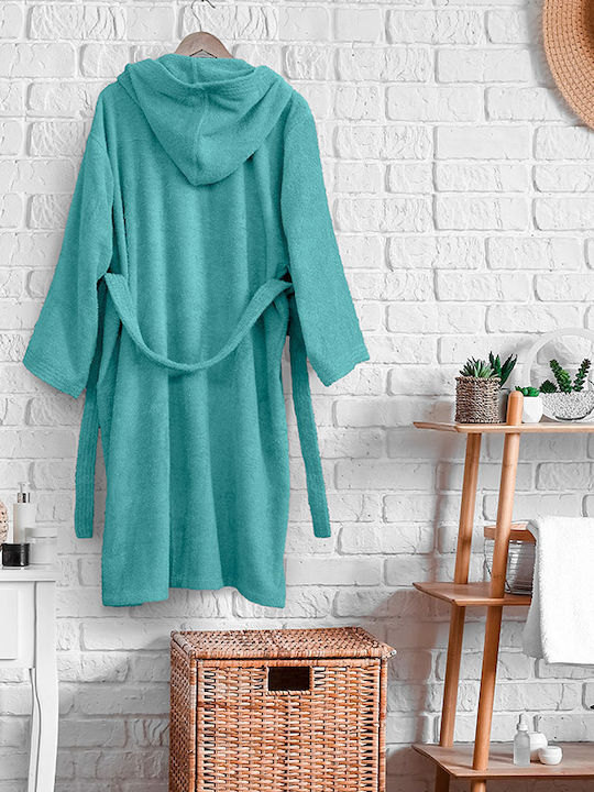 Kocoon Molle Bathrobe with Hood Dark Aqua 380gr/m² 31655