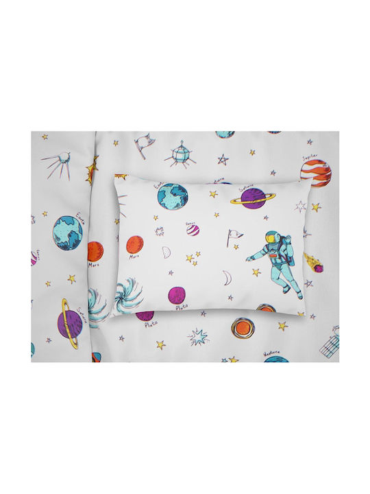 Dimcol Space Baby Sheet Cradle Cotton 80x110cm