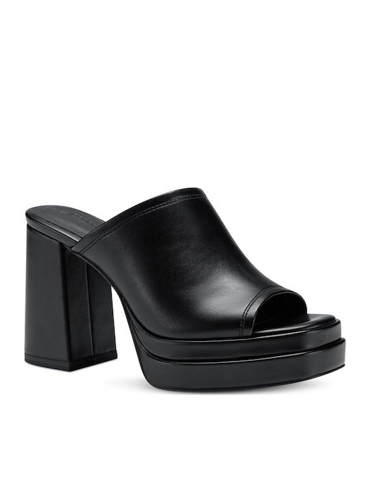 Mules mit Chunky Hoch Absatz in Schwarz Farbe