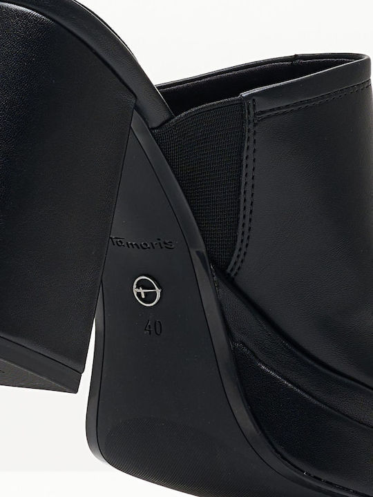 Mules mit Chunky Hoch Absatz in Schwarz Farbe