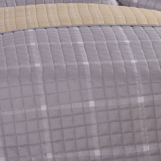 Nef-Nef Homeware Henry Κουβερλί Υπέρδιπλο Microfiber Grey 220x240cm