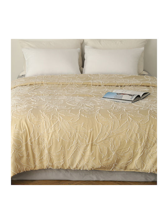 Melinen Kira Coverlet Queen Size from Polyester Beige 220x240cm