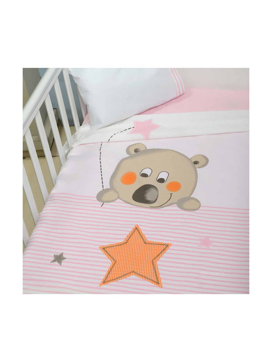 Baby Oliver Baby Sheets Set Crib Cotton Embrime 110x160cm 3pcs