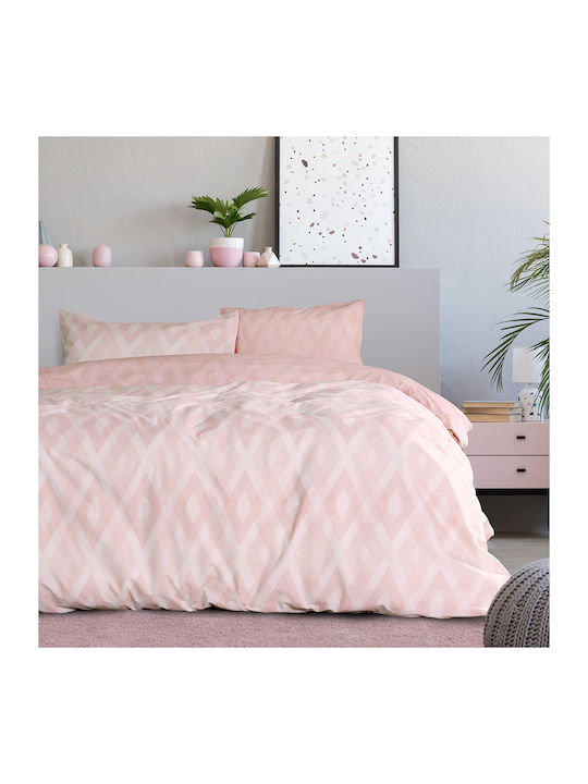 Kocoon Rombus Κουβερλί Μονό Βαμβακερό Pink 160x245cm