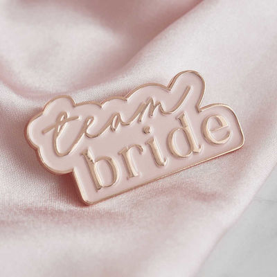 Team Bride Ροζ & Rose Gold Καρφίτσα!