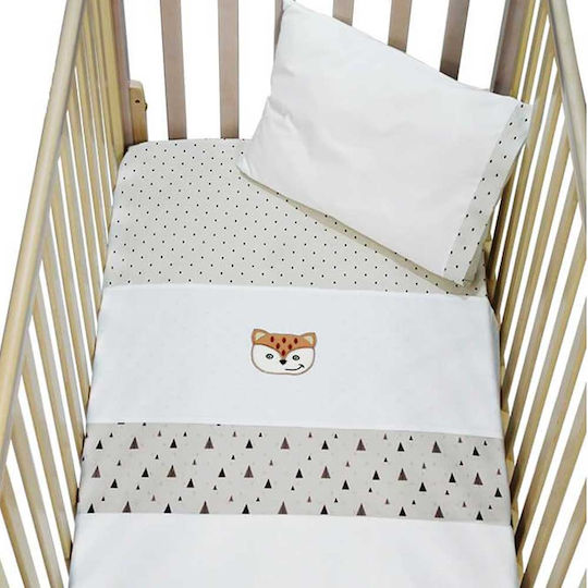 Bebe Stars Fox Set Baby Bettlaken Für Krippe Baumwolle Ecru 115x160cm 3Stück