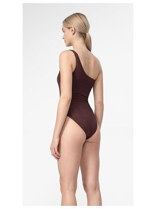 One-Piece Swimsuit with One Shoulder Brown