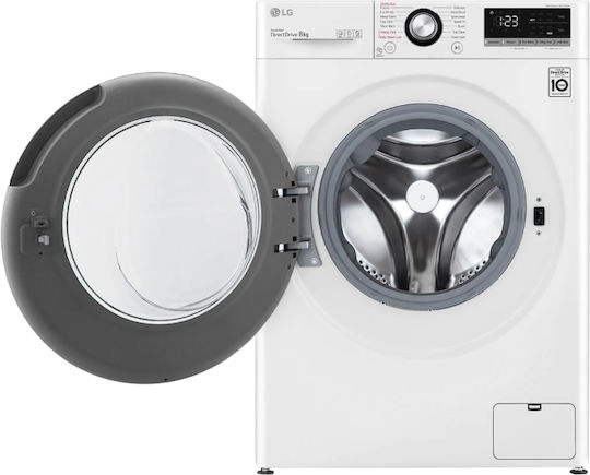 LG Πλυντήριο Ρούχων 8kg με Τεχνολογία Ατμού 1400 Στροφών AI DD F4WV308S6U