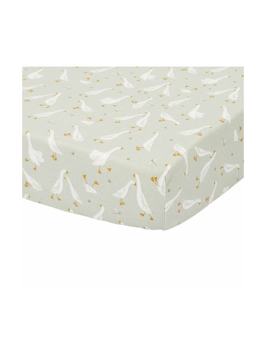 Little Dutch Little Goose Baby Sheet Cradle Cotton Fitted Gray 40x80cm