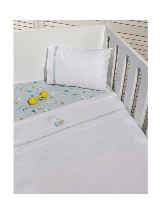 Baby Oliver Baby Sheets Set Crib Cotton White 110x160cm 3pcs