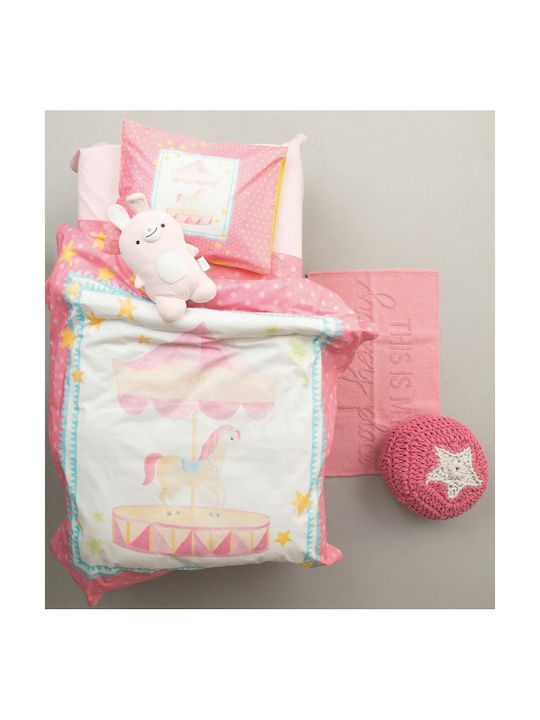 Palamaiki Happy Baby HB0592 Baby Sheets Set Crib Cotton Pink 120x160cm