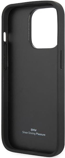 BMW Leather Quilted Back Cover Δερματίνης / Πλαστικό Μαύρο (iPhone 14 Pro)