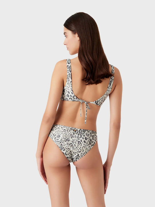 Emporio Armani Bikini Set Triangle Top & Slip Bottom Animal Print Glitter Animal Print