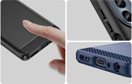 Hurtel Carbon Задна корица Силикон Черен (Moto G62 5G)